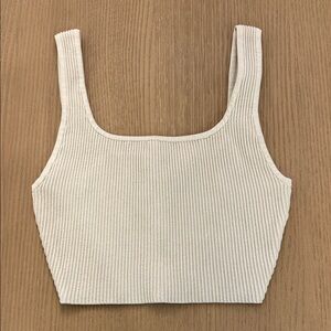 Aritzia BabatonTan Ribbed Knit Women's Crop Top XS